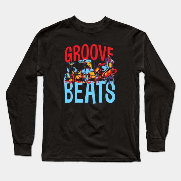 Funky drummer Long Sleeve T-Shirt by jazzworldquest